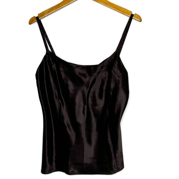 Express Tops - Vintage Express satiny‎ rich chocolate brown camisole